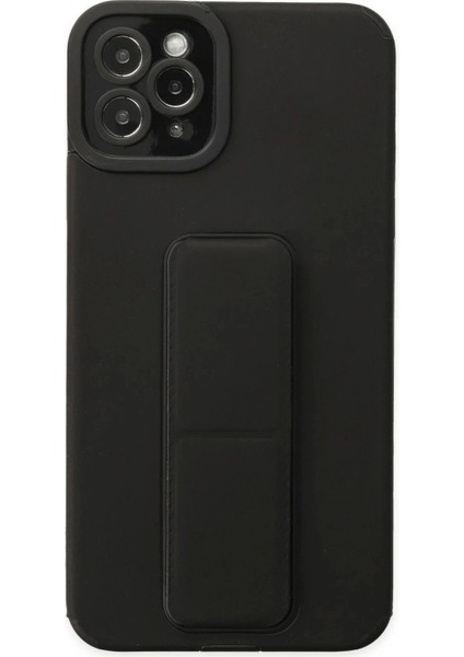 Newface iPhone 11 Pro Max Kılıf Mega Standlı Silikon - Siyah