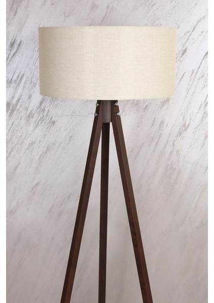 Şık Silindir Tripod Lambader Krem Kahve LY515, Modern Ev Dekoru Için Ideal Seçim