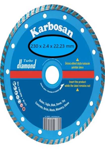 Yüksek Kaliteli Elmas Kesici 230X2.2X22.23, Güçlü ve Dayanıklı Kesim Aracı