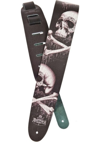 25LAL01 Siyah Kafatası Deri Gitar Aksesuarı, Gotik Tarz, Şık ve Modern Tasarım