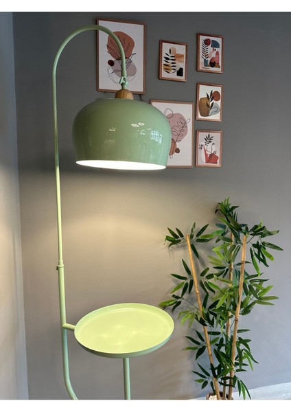 Yeşil Metal Lambader, Hareketli Başlık, Sehpalı, Modern ve Dekoratif Tasarım fırsatları