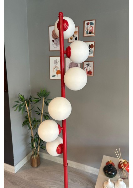 Kırmızı Modern Metal Zemin Lambası, Oturma ve Çalışma Odası Için Dekoratif Aydınlatma fiyatları