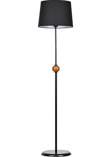 Şık Ahşap Detaylı Metal Lambader, Siyah, 155X37X37 cm modelleri