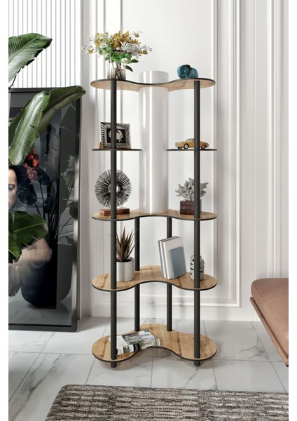 Meşe Renkli Lambader ve Kitaplık Takımı, Şık ve Fonksiyonel Tasarım modelleri