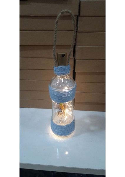 Renkli Hasır Ip Desenli Bahçe Balkon Dekoratif Fanus Işıldak Ledli fiyatları