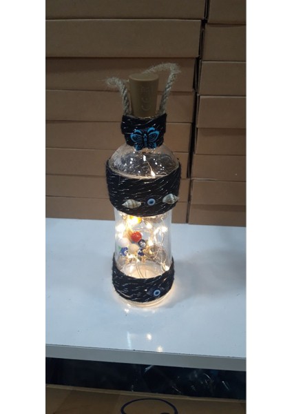 Renkli Hasır Ip Desenli Bahçe Balkon Dekoratif Fanus Işıldak Ledli indirimleri