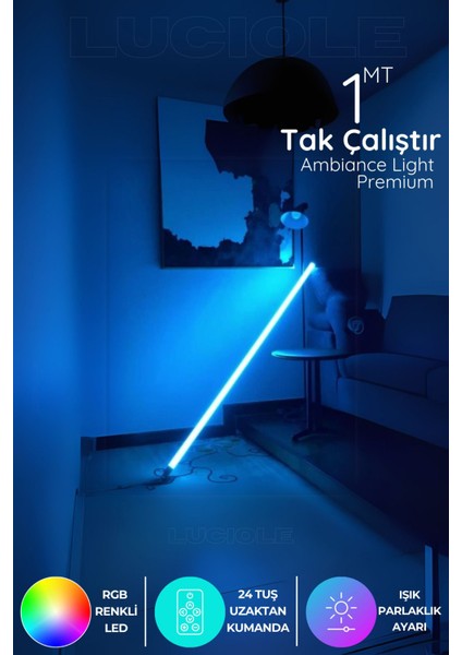 Renkli Rgb LED Şerit Işık Uzaktan Kumandalı, Dekoratif ve Animasyonlu Aydınlatma