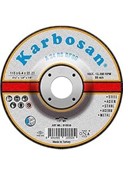 180X8X22.23 Metal Taşlama Diski, Yüksek Performans ve Dayanıklılık Sağlar