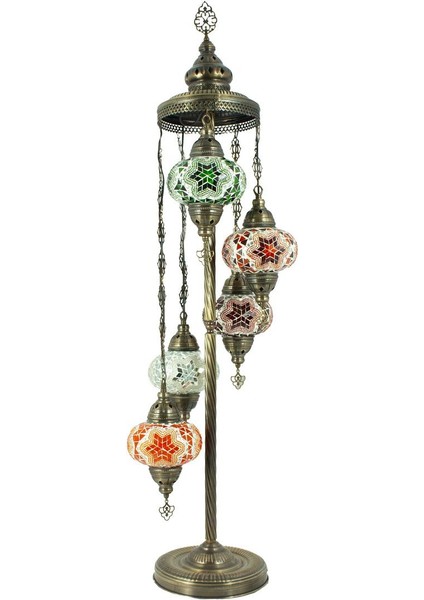 Renkli 5'li Mozaik Lambader, Köşe Aydınlatması, El Yapımı Osmanlı Dekoru modelleri