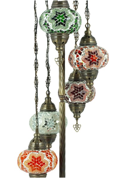 Renkli 5'li Mozaik Lambader, Köşe Aydınlatması, El Yapımı Osmanlı Dekoru fırsatları