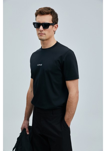 Marcus Modern Grafik T- Shirt Siyah