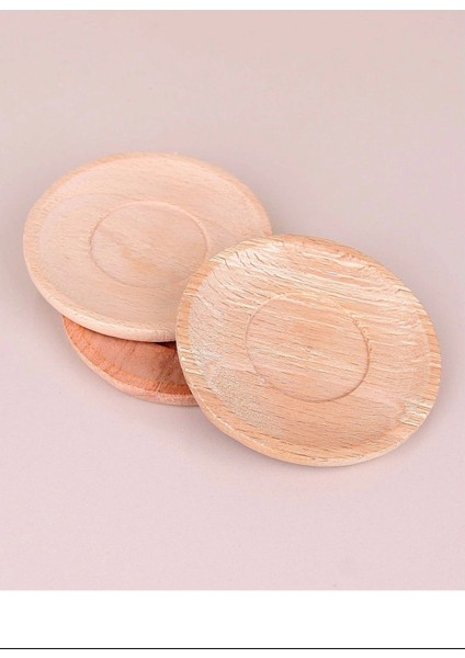 3'lü Bej Yuvarlak Çay Tabağı Takımı, Şık ve Zarif Tasarım