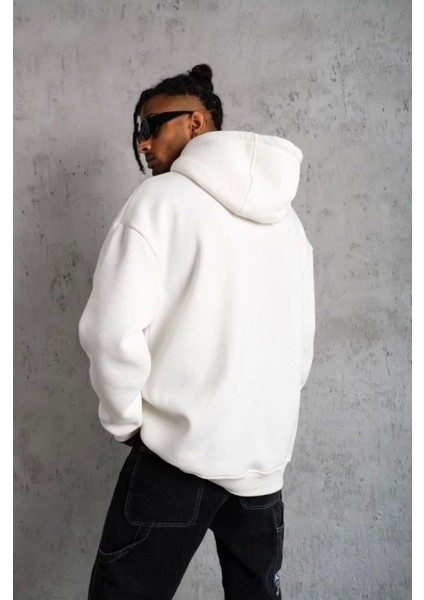 3 Iplik Kapşonlu Sweatshirt Hoodie - Beyaz fiyatları