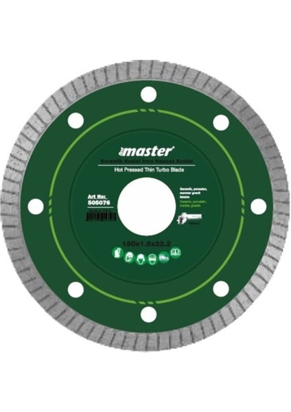 Elmas Hassas Kesici 180 mm Ince Kesim, Yüksek Performans ve Dayanıklılık Sağlar