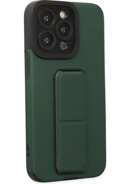 Newface iPhone 13 Pro Max Kılıf Mega Standlı Silikon - Yeşil indirimleri
