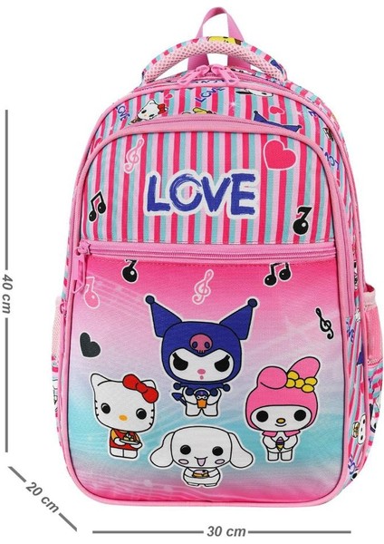 Ilkokul Çantası Kuromi 2'li Set 40*30 cm Beslenme Çantası Ortopedik Sırt Çantası Kız Çocuk fiyatları