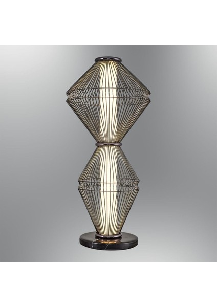 Şık ve Modern 24 cm Trian Lambader Platin Altın Rengi Dekoratif Ürün