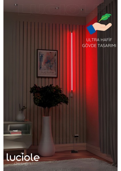 Yeşil Köşe LED Lambader, Uzaktan Kumandalı Renkli Animasyon Işık, Yapışkanlı, Şık Tasarım indirimleri