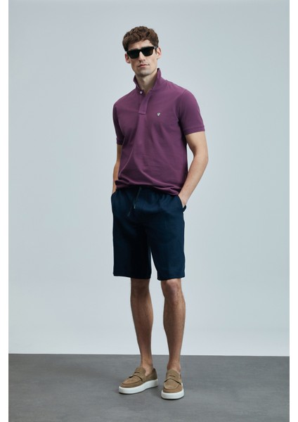 Peler Spor Erkek Chino Şort Slim Fit Siyah