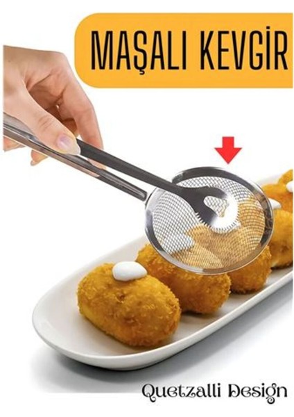 Paslanmaz Çelik Maşalı Kevgir, Şık ve Dayanıklı Tasarım