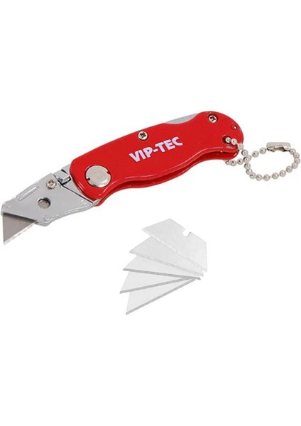 VT875158 Katlanır Mini Maket Bıçağı 10MM (5 Adet Yedekli)