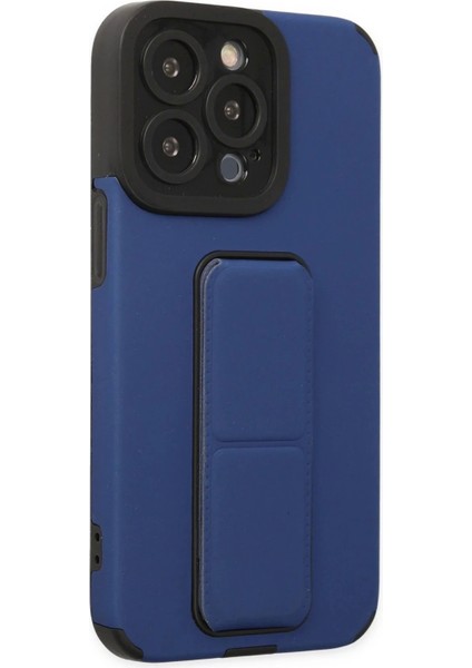 Newface iPhone 13 Pro Max Kılıf Mega Standlı Silikon - Mavi indirimleri