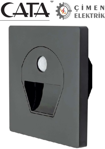 Cata Ct 5170 1W Füme Kasa Sensörlü Koridor Aydınlatması 3200K Gün Işığı