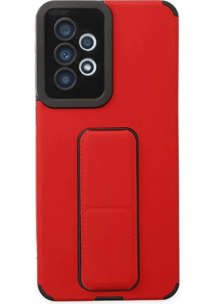Newface Samsung Galaxy A33 5g Kılıf Mega Standlı Silikon - Kırmızı