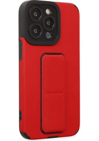 Newface iPhone 13 Pro Max Kılıf Mega Standlı Silikon - Kırmızı indirimleri