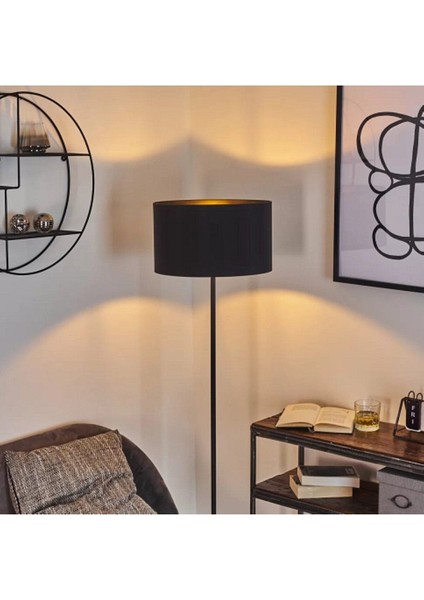 Retro Köşe Lambası, Siyah Metal Gövde ve Kumaş Başlık, 1XE27 Uyumlu, Şık Tasarım modelleri