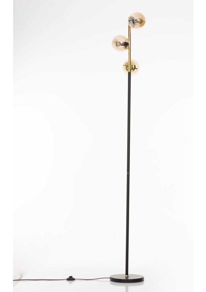 Şık Siyah Zen Tarzı 3 Top Camlı Dekoratif Lambader