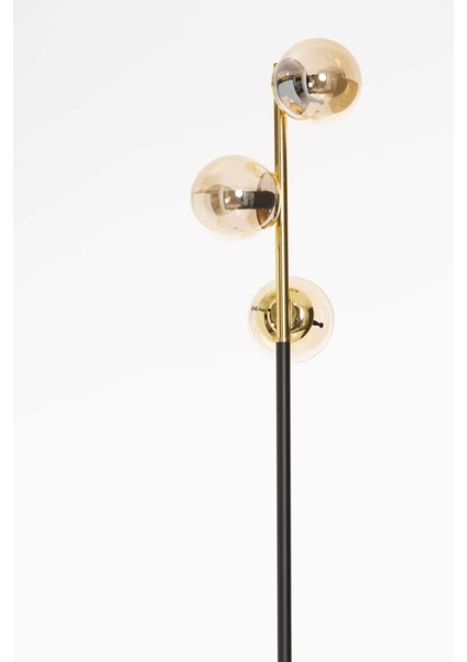 Şık Siyah Zen Tarzı 3 Top Camlı Dekoratif Lambader fiyatları