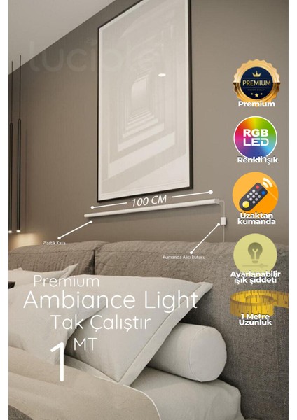Renkli Rgb LED Bar, Uzaktan Kumandalı, Dekoratif, Animasyonlu, Şık ve Çekici Tasarım