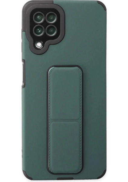 Newface Samsung Galaxy A22 Kılıf Mega Standlı Silikon - Yeşil
