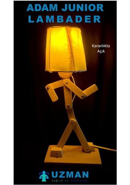 Ahşap Köşe Lambası, Insan Şeklinde Eklemli, Modern Tasarım, Kahverengi fiyatları