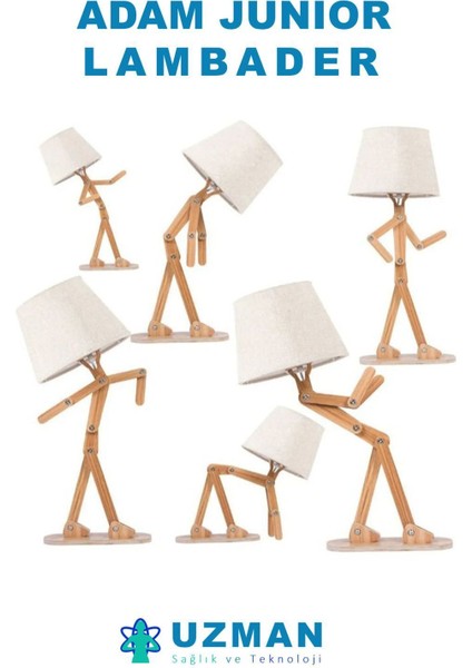 Ahşap Köşe Lambası, Insan Şeklinde Eklemli, Modern Tasarım, Kahverengi fırsatları