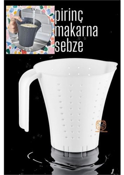 Saplı Pirinç Makarna ve Sebze Süzgeci, Dayanıklı ve Hafif Tasarım