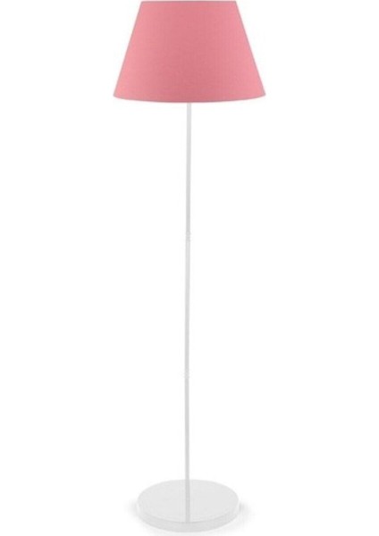 Beyaz ve Fuşya Renkli Metal Ayaklı Şık Lambader, Modern ve Şık Tasarım