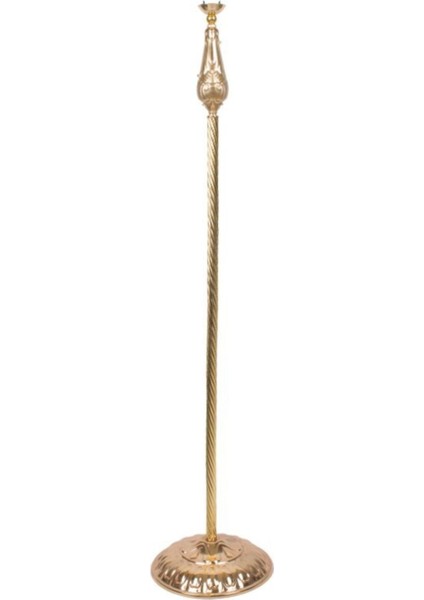 Şık Vintage Lambader, Kumaş Kaplama, Altın Renk Metal Ayak, Modern Tasarım fırsatları