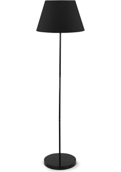 Modern Tek Ayaklı Metal Lambader, Şık Siyah Tasarım ve Zarif Detaylar