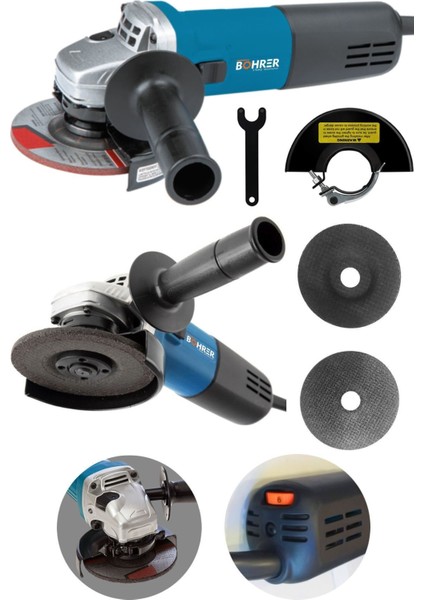 1350W Devir Ayarlı Metal Şanzuman El Taşlama Makinesi 115MM Mavi