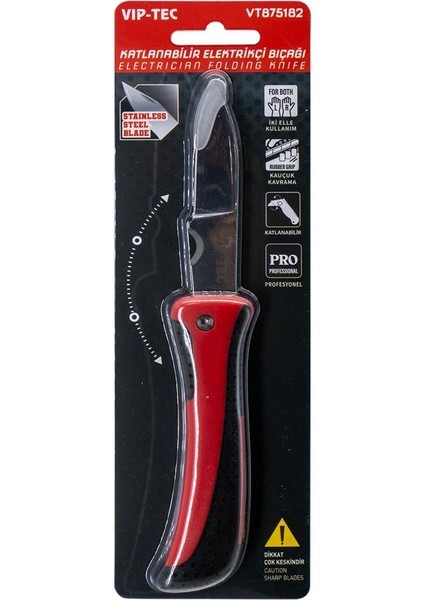 VT875182 Katlanabilir Paslanmaz Elektrikçi Bıçağı