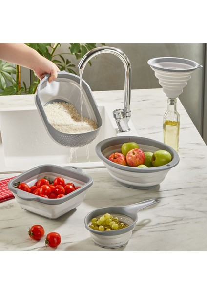 Parlak Pirinç Akordeon Süzgeç 23X26X14 Cm, Zarif Tasarım modelleri