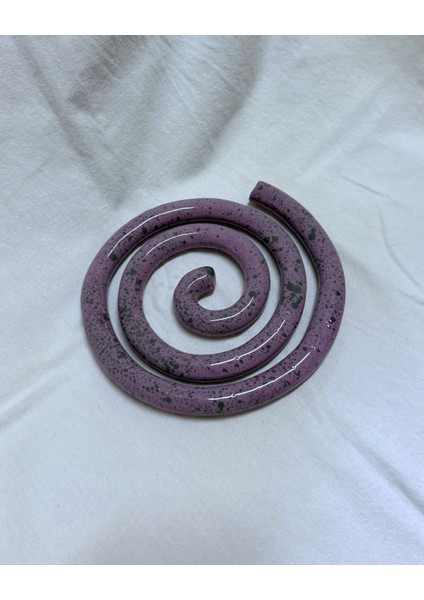 Arche Ceramic El Yapmı Seramik Bardak Altlığı - Mor - Tekli