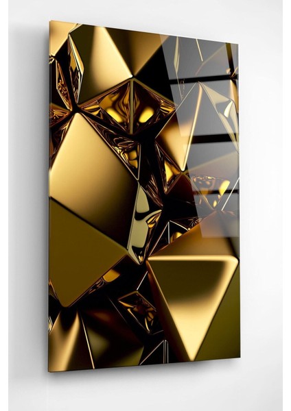 Gold Soyut Cam Tablo, Dekoratif Cam Tablo modelleri