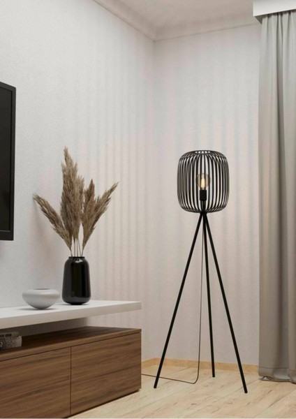 Şık Siyah Dökme Çelik Köşe Lambası, IP20, E27, 40W, 32CM Çap