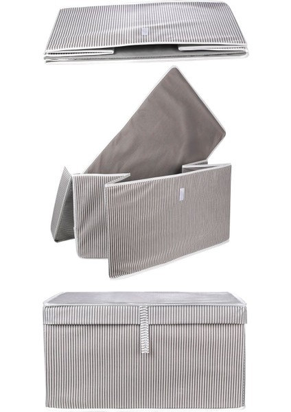Gri Çok Amaçlı Kapaklı Düzenleyici Kutu 60X40X30 Cm, 3'lü Set modelleri