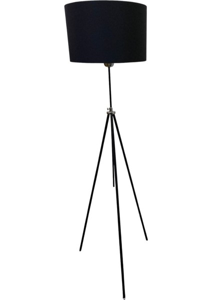 Şık Siyah Krom Tripod Lambader, Modern ve Zarif Aydınlatma Parçası