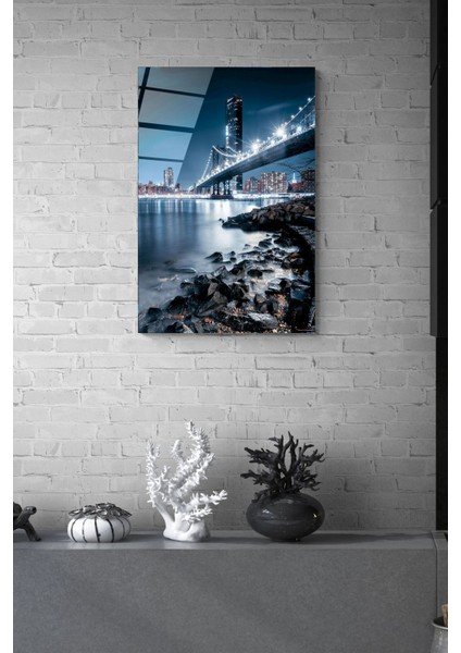 Manhattan Bridge New York Cam Tablo, Dekoratif Cam Tablo modelleri