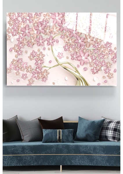 Pembe Çiçekler Cam Tablo, Dekoratif Cam Tablo fırsatları